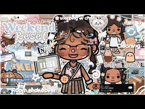 WEEKEND RESET Routine in NYC 🎀🗒🎧 ||voiced🎙||Toca Boca Life World Roleplay 🥯💗🍙 ୭. ᐟ