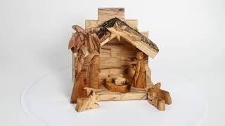 Children Olive Wood Nativity Set From Bethlehem