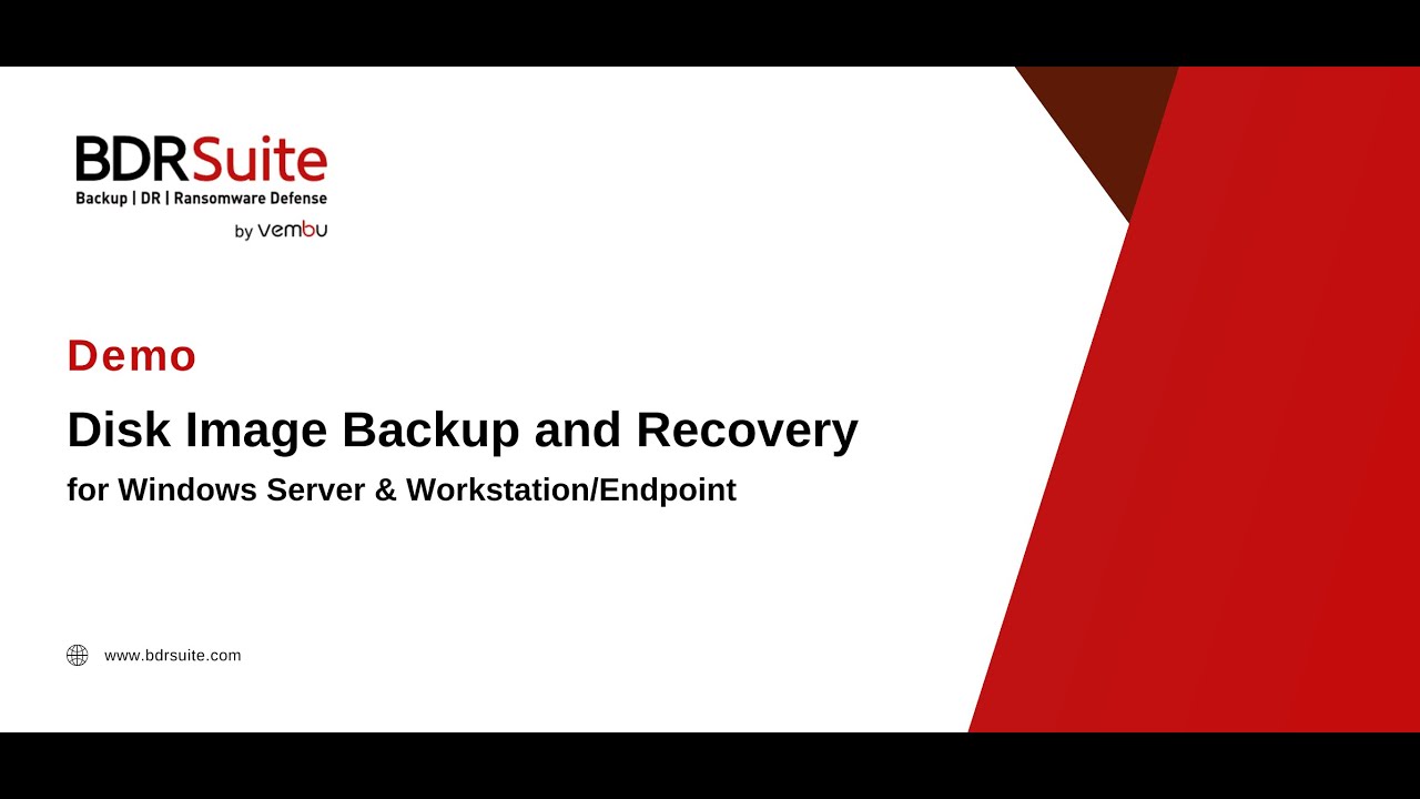 Sauvegarde et récupération d'image disque Windows | BDRSuite