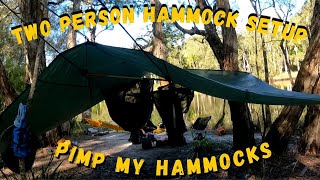Two person Hammock setup . Hammock ridgeline mod . Pimping our Hammocks . ENO Fuse Tandem System