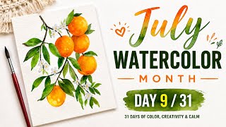 Easy Watercolor Oranges Painting | Beginner-Friendly Tutorial | July Watercolor Month | Day 9/31 screenshot 4