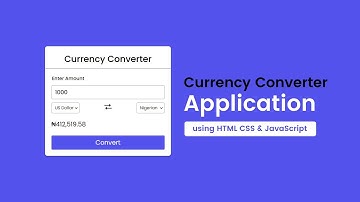 Build A Currency Converter App using HTML CSS & JavaScript