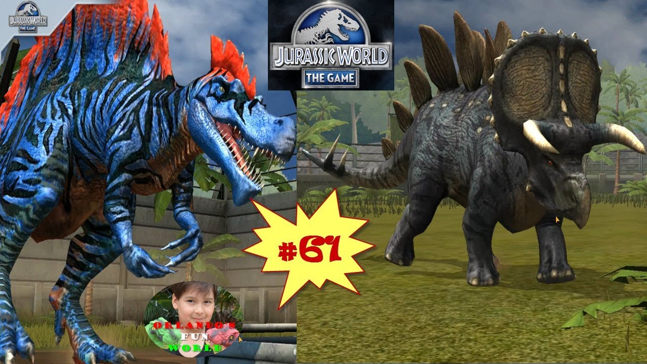 LEVEL 20 STEGOCERATOPS & LEVEL 40 SPINORAPTOR - JURASSIC WORLD - THE GA...