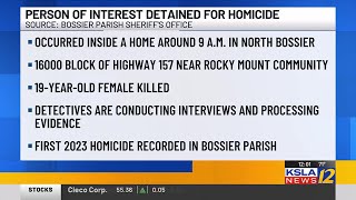 Person of interest detained for homicide in Bossier Parish