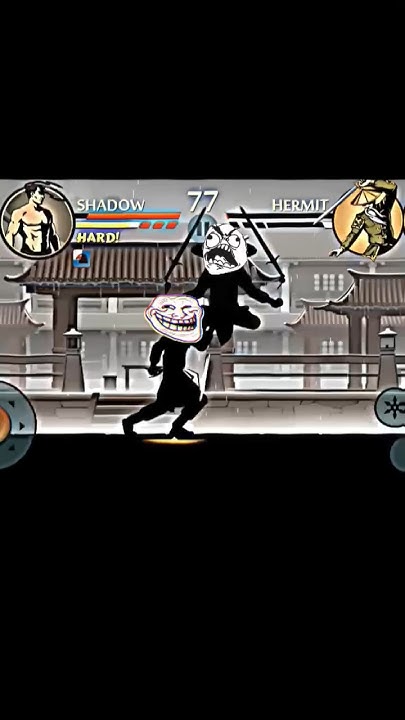 Shadow ends hermit future🥶💀 | Troll face edit #shorts #shadowfight2 #