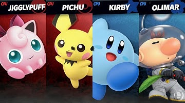 Super Smash Bros. Ultimate - Jigglypuff and Pichu VS Kirby and Olimar