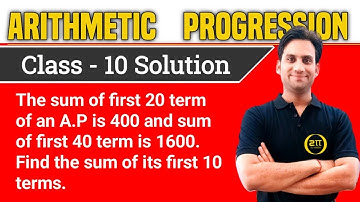 The sum of first 20 terms of an A.P. is 400 and sum of first 40 terms is 1600. Find the sum of its