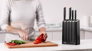 Elevate™ SlimBlock 5-piece Multicolour Knife Set with Sharpener