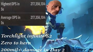 Torchlight Infinite S2 | Zero to hero DAY 2 ice fire Gemma flame slash 210mil+ Damage