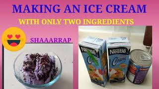 Two ingredients Ice cream that taste so delicious.. Homemade .
