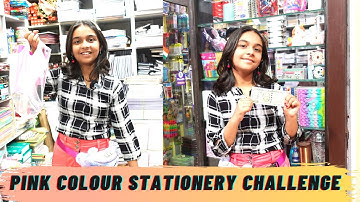 I Bought Only Pink Colour Stationery Challenge |#learnwithpriyanshi