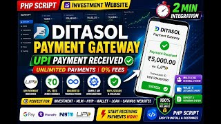 🚀 DITASOL Payment Gateway PHP Script | UPI Payment Integration in 2 Minutes | Investment Website
