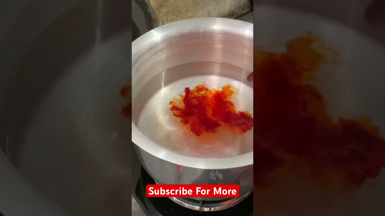 Two Colour (Red and Orange )Mixing In Boiling Water 