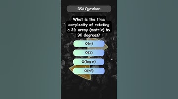 DSA Interview Questions | Arrays 4 | Time Complexity |  #Rotating2DArrays #algorithm #dsa