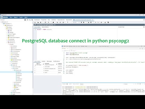 PostgreSQL database connect in python psycopg2