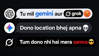 I made three Ai's to roast each other brutly .   Chatgpt 🗿 vs Grok 👽 vs gemini ai 😶‍🌫️ ..#Ai #roast 