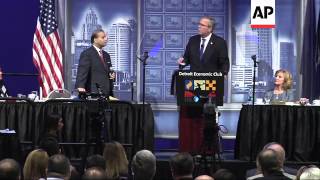 Potential presidential candidate Jeb Bush discussed the shrinking middle class, immigration and educ