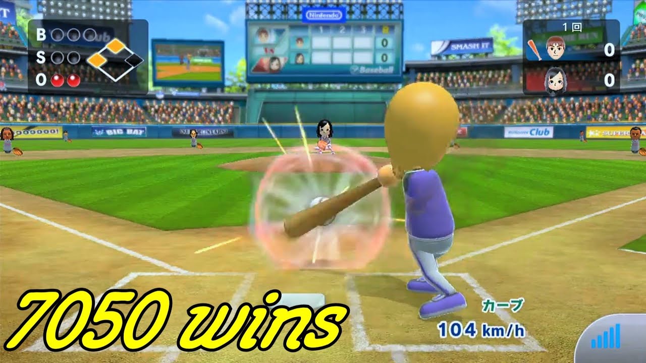 Wii Sports Online 7050 Wins Playing Baseball On Wiiu Sports Online Youtube