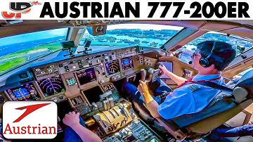 Austrian Boeing 777-200ER Cockpit Maldives to Vienna