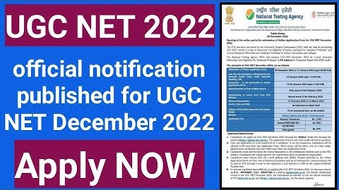 Apply online application form for UGC NET December 2022! UGC NET 2022 official notice released!