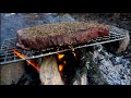 Bushcraft Skills, Bow Drill Fire, and Campfire Cooked Steak!