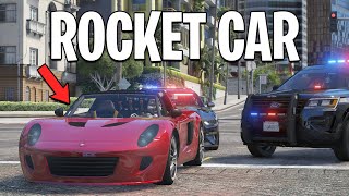 Running From The Cops In A Rocket Car on GTA 5 RP