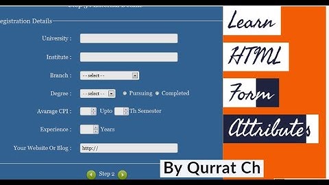 HTML form attributes in urdu and hindi|Learn with Qurratulain
