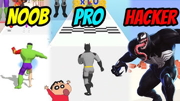 NOOB vs PRO vs HACKER in Mashup Hero 😂😂 | FUN With Shinchan, Oggy, Jack & John