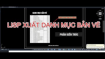 Lisp xuất danh sách bản vẽ, tạo danh mục bản vẽ autocad nhanh.