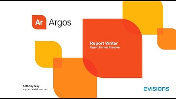 Argos 6.3 Report Writer Training