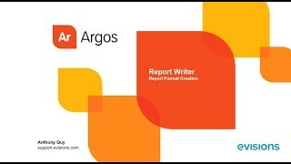 Argos 6.3 Report Writer Training screenshot 3