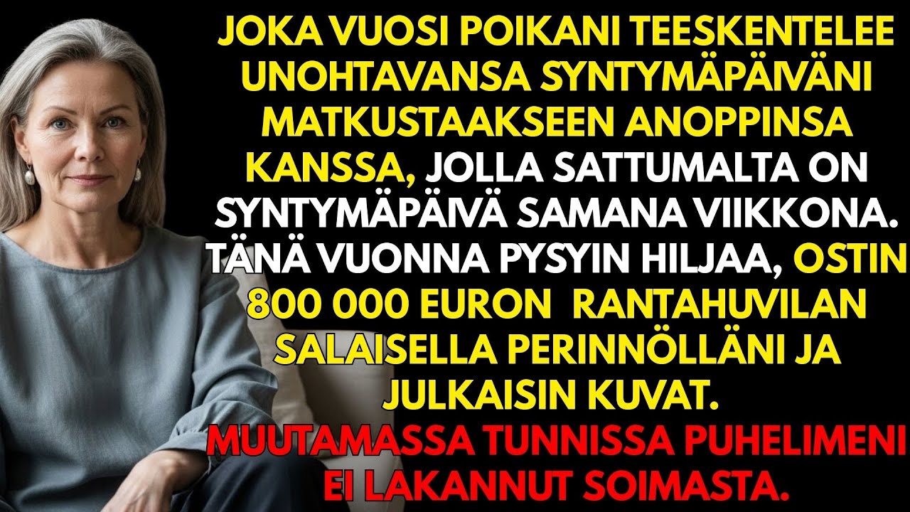 Joka vuosi perheeni unohti syntymäpäiväni. Tänä vuonna pysyin hiljaa ja ostin oman huvilani… ja he…