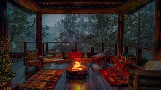 Relax On The Balcony On Rainy Night: Thunder and Rain, Soft Heater Sound for Sleeping, Relaxing