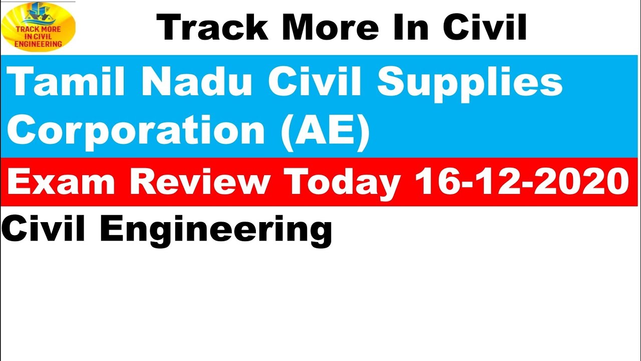 Tamil Nadu Civil Supplies Corporation | Assistant Engineer Civil | 16.12.2020 Exam Review| TrackMore