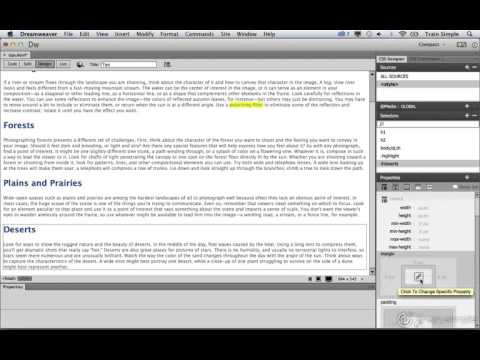 Dreamweaver CC Tutorial  Getting Started with CSS  Create an ID Selector