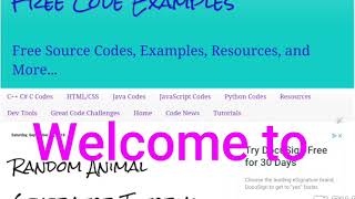 Free Code Examples Random Animal Generator Tutorial