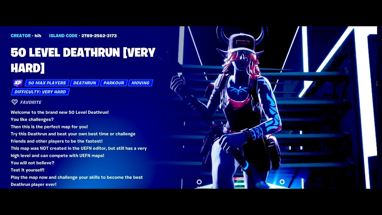 50 Level Deathrun [HARD] - Backrooms [ lkt ] – Fortnite Creative Map Code