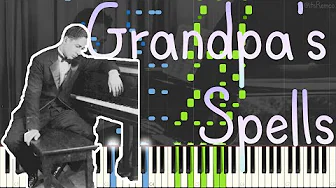 Jelly Roll Morton - Grandpa's Spells 1924 Piano Roll (Classic New Orleans Jazz Piano Synthesia)