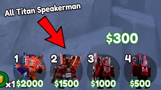 Using All Type Of UPGRADE TITAN SPEAKERMAN In Endless Mode!!🔥😍 (Roblox) | Toilet Tower Defense screenshot 4