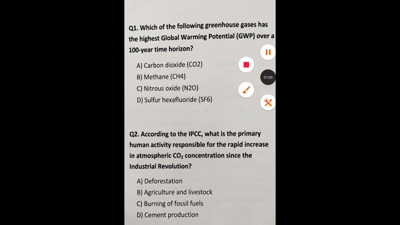 Climate change Important Mcqs