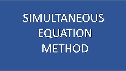 Overheads: Simultaneous equation method