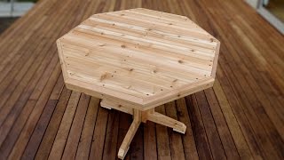 Made from cedar, this table is perfect of casual outdoor dining. It