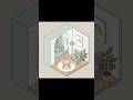 Isometric Cozy Bedroom Makeover 🌿✨ ASMR Drawing Process #shorts