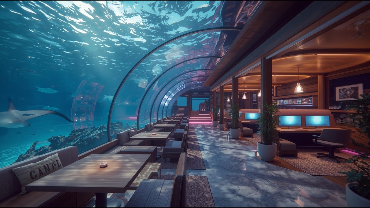 Neon Ocean Café  🌊 Soft Ambient Music for Focus & Relaxation (3 Hours)