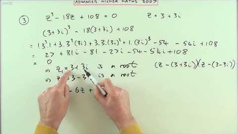 2007 SQA Advanced Higher Maths no.3   Complex roots of  a polynmial