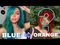 DYING MY HAIR FROM BLUE TO ORANGE (NO BLEACH)