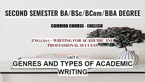 genres and types of academic writing
