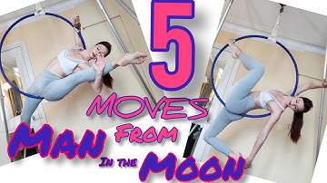 5 MOVES from Man in the Moon (Aerial Hoop TUTORIAL) Beginner - Intermediate