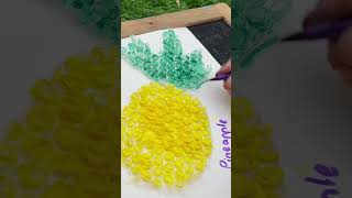 Pineapple 🍍 painting fun #viral #shorts #youtubeshorts #ytshorts #creativity #bubblewrap