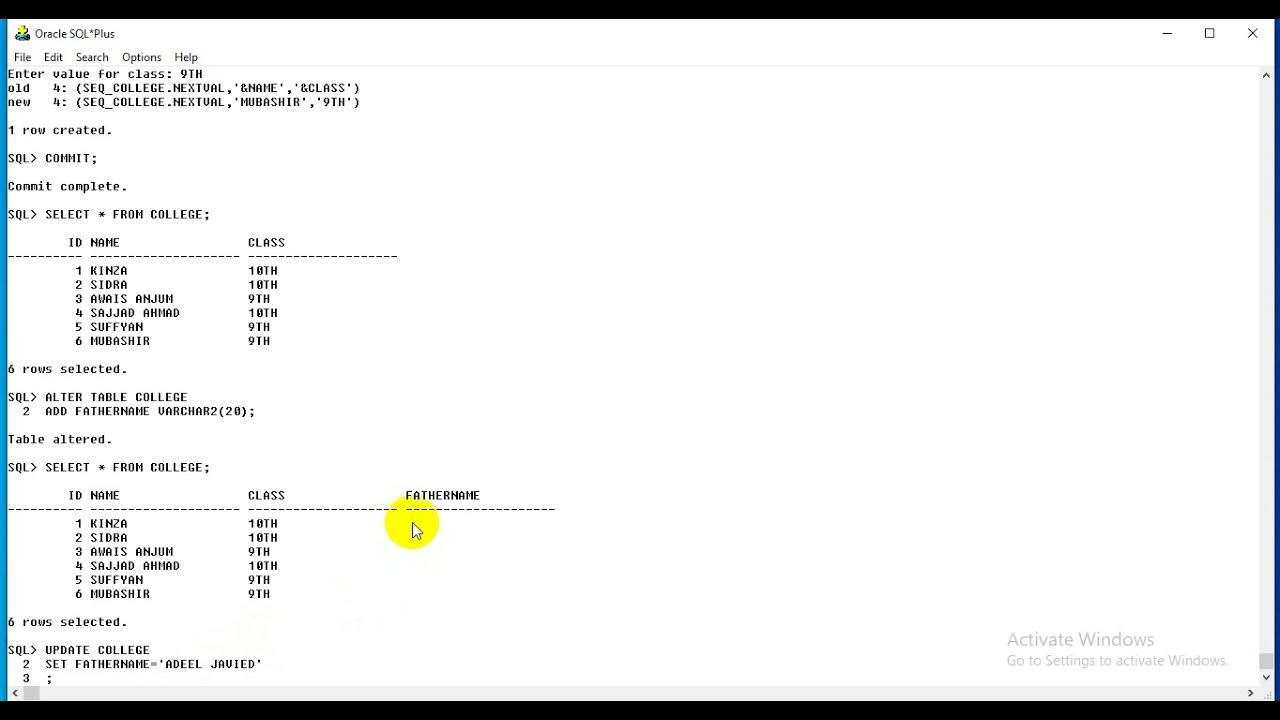 UPDATE TABLE AND ADD COLUMN ORACLE DATABASE - YouTube